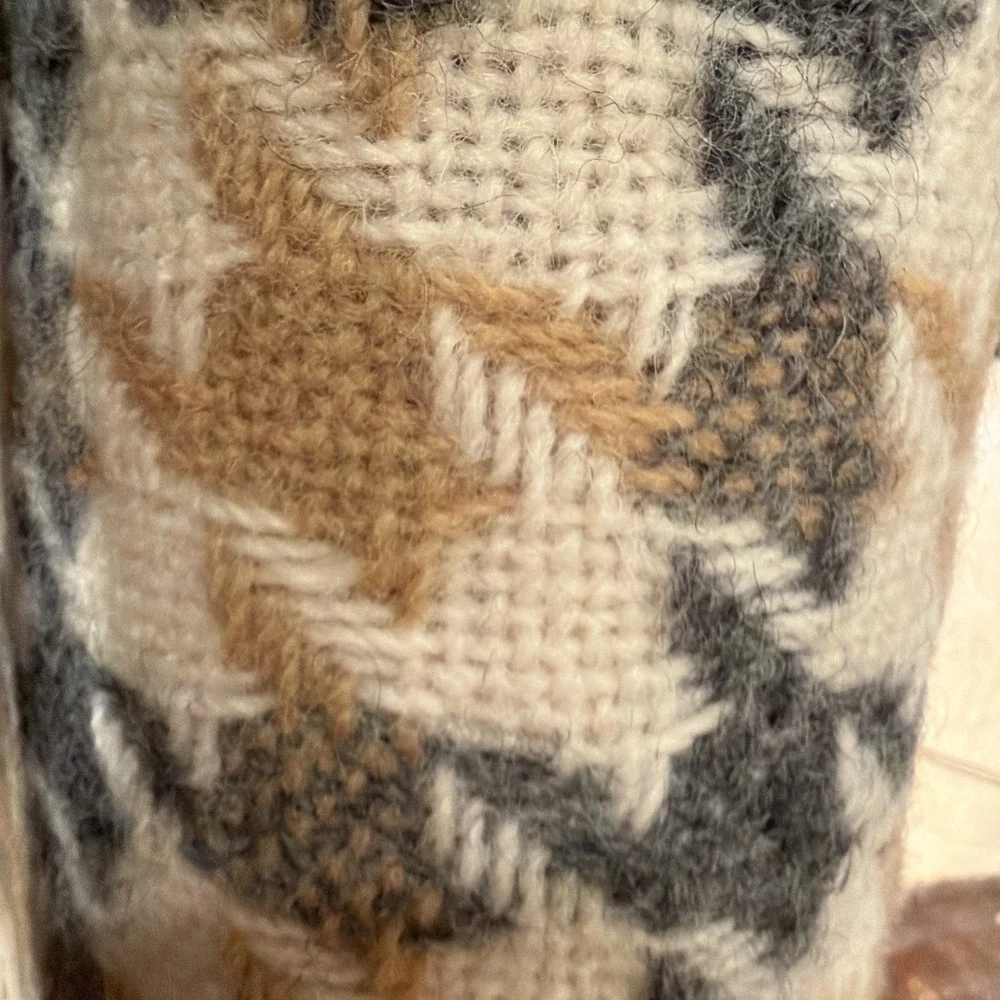 Vtg 1960s PENDLETON Wool Blanket‎ Throw NOS NIP White Gray Beige Plaid Z-2223
